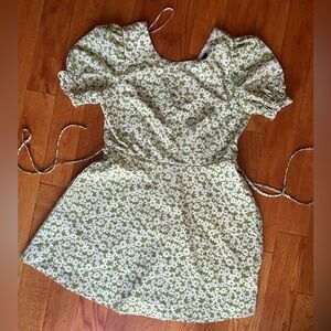 90s green floral forever 21 baby doll dress